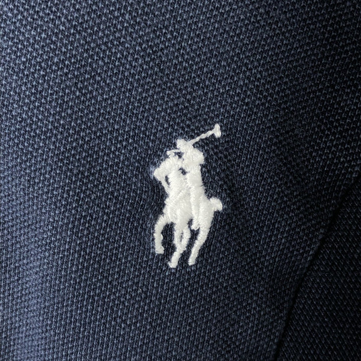 Ralph Lauren POLO RALPH LAUREN CLASSIC FIT short sleeve polo shirt, men's size M unclear navy blue type Vintage Second Hand