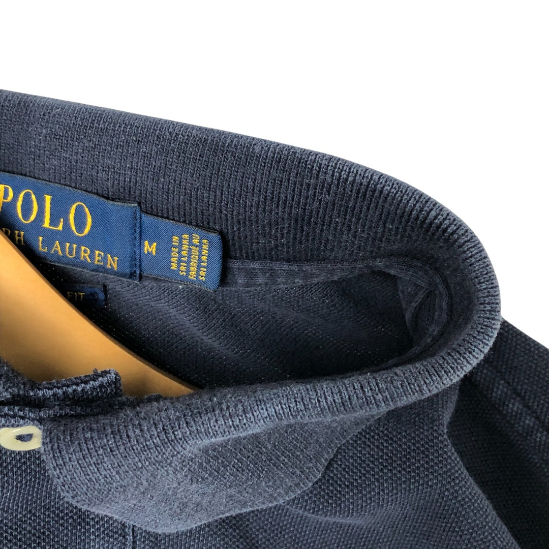 Ralph Lauren POLO RALPH LAUREN CLASSIC FIT short sleeve polo shirt, men's size M unclear navy blue type Vintage Second Hand