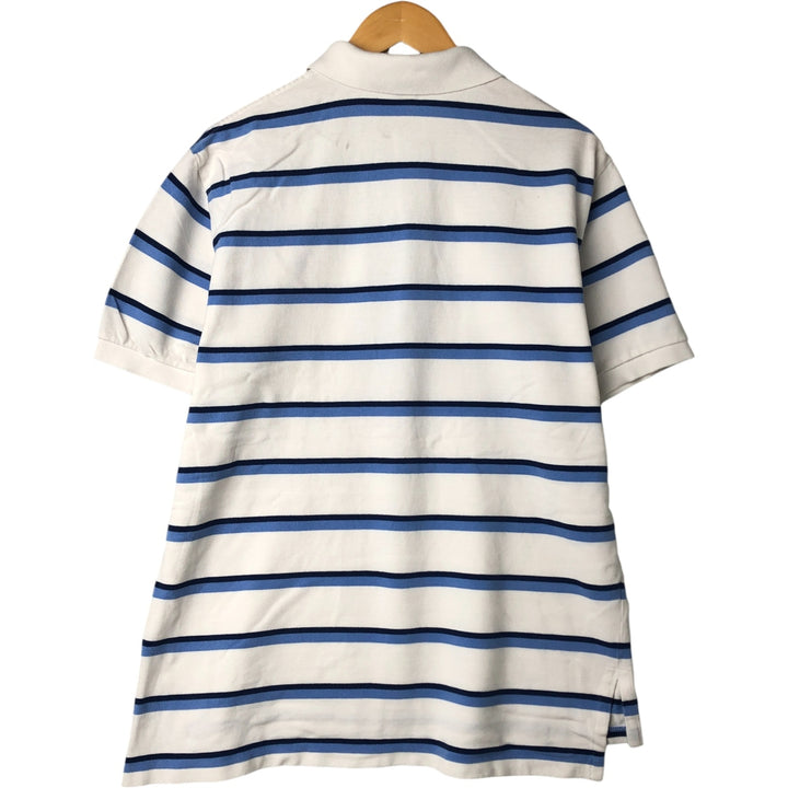 Ralph Lauren POLO by Ralph Lauren short sleeve striped polo shirt, men's XL size cotton white type Vintage Second Hand