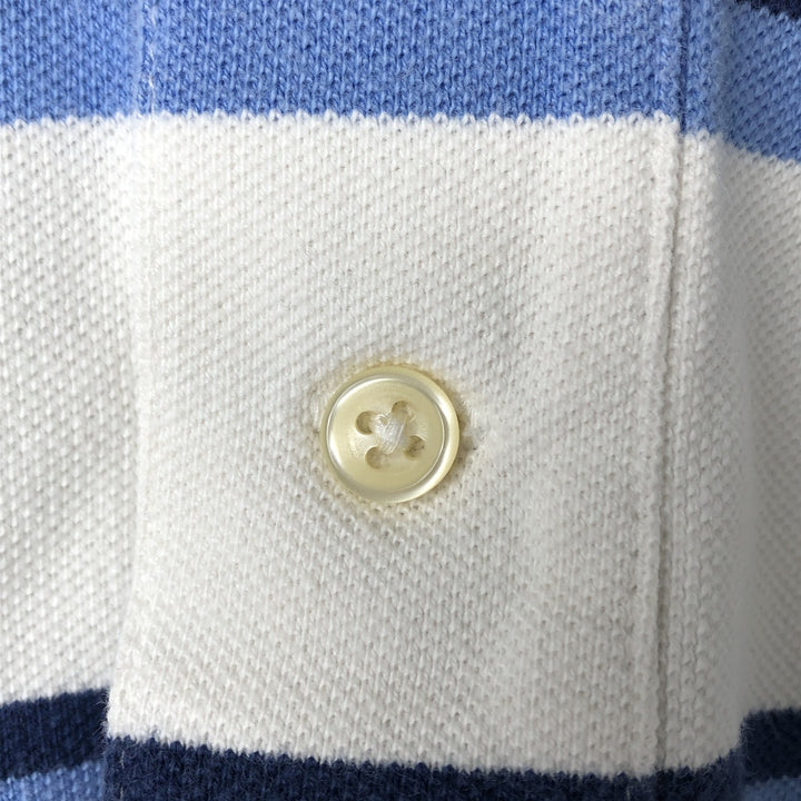 Ralph Lauren POLO by Ralph Lauren short sleeve striped polo shirt, men's XL size cotton white type Vintage Second Hand