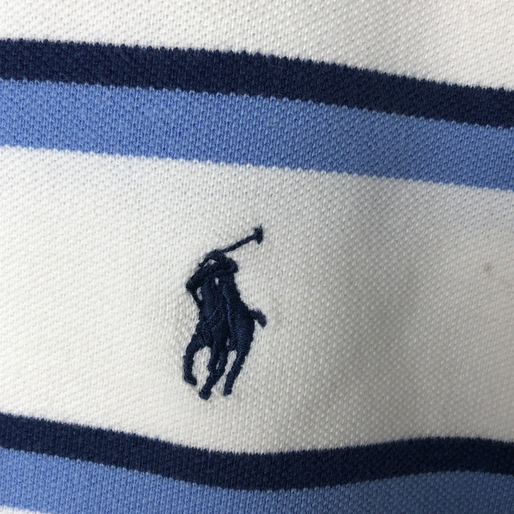 Ralph Lauren POLO by Ralph Lauren short sleeve striped polo shirt, men's XL size cotton white type Vintage Second Hand