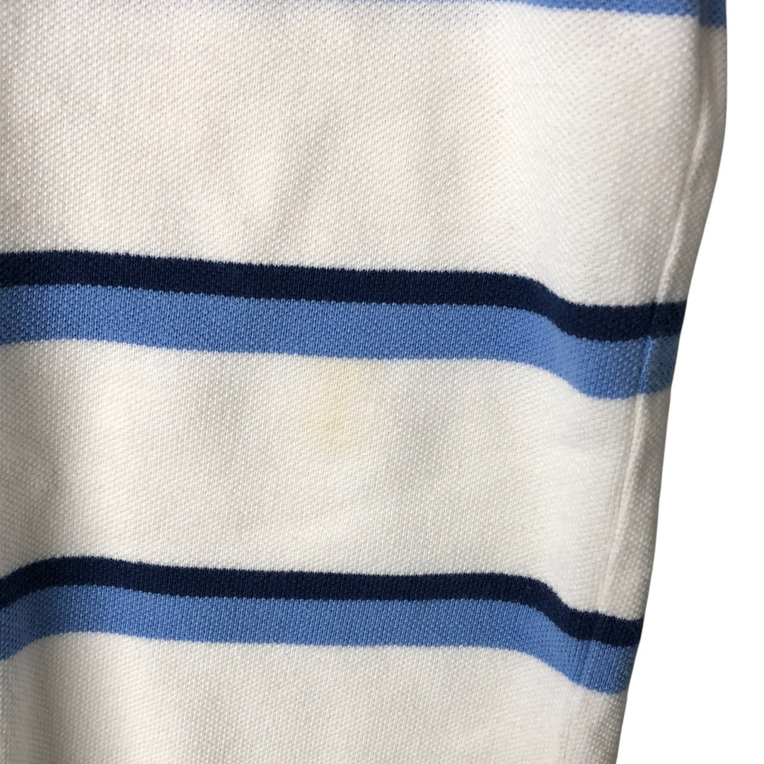 Ralph Lauren POLO by Ralph Lauren short sleeve striped polo shirt, men's XL size cotton white type Vintage Second Hand