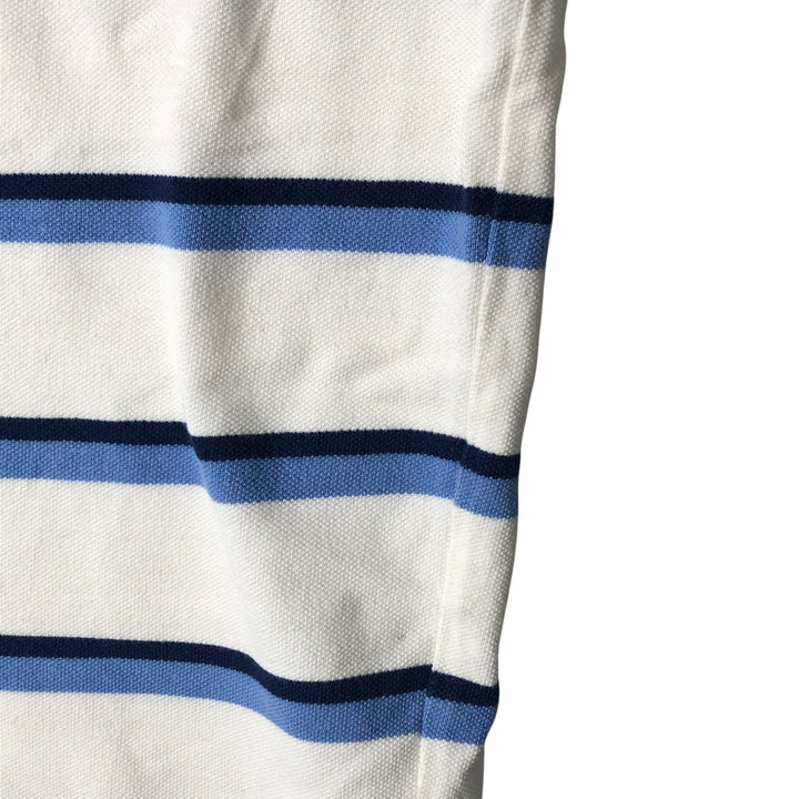 Ralph Lauren POLO by Ralph Lauren short sleeve striped polo shirt, men's XL size cotton white type Vintage Second Hand
