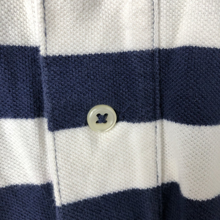 Ralph Lauren POLO by Ralph Lauren short sleeve striped polo shirt, men's XL size cotton navy blue type Vintage Second Hand
