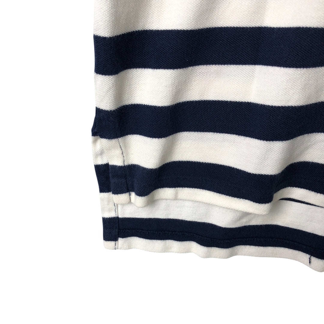 Ralph Lauren POLO by Ralph Lauren short sleeve striped polo shirt, men's XL size cotton navy blue type Vintage Second Hand
