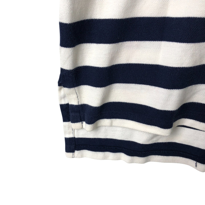 Ralph Lauren POLO by Ralph Lauren short sleeve striped polo shirt, men's XL size cotton navy blue type Vintage Second Hand