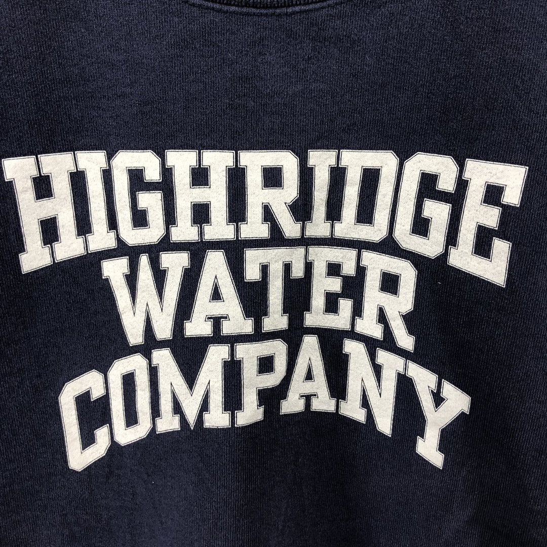 90'S Fruit of the Loom High Ridge Water Department Advertising Sweatshirt Trainer Made in USA Men's XL cotton navy blue type Vintage Second Hand