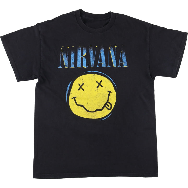 NIRVANA Nirvana Band T-shirt, Band T, Men's M size unclear black type Vintage Second Hand