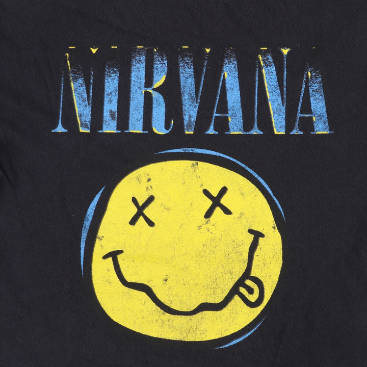 NIRVANA Nirvana Band T-shirt, Band T, Men's M size unclear black type Vintage Second Hand