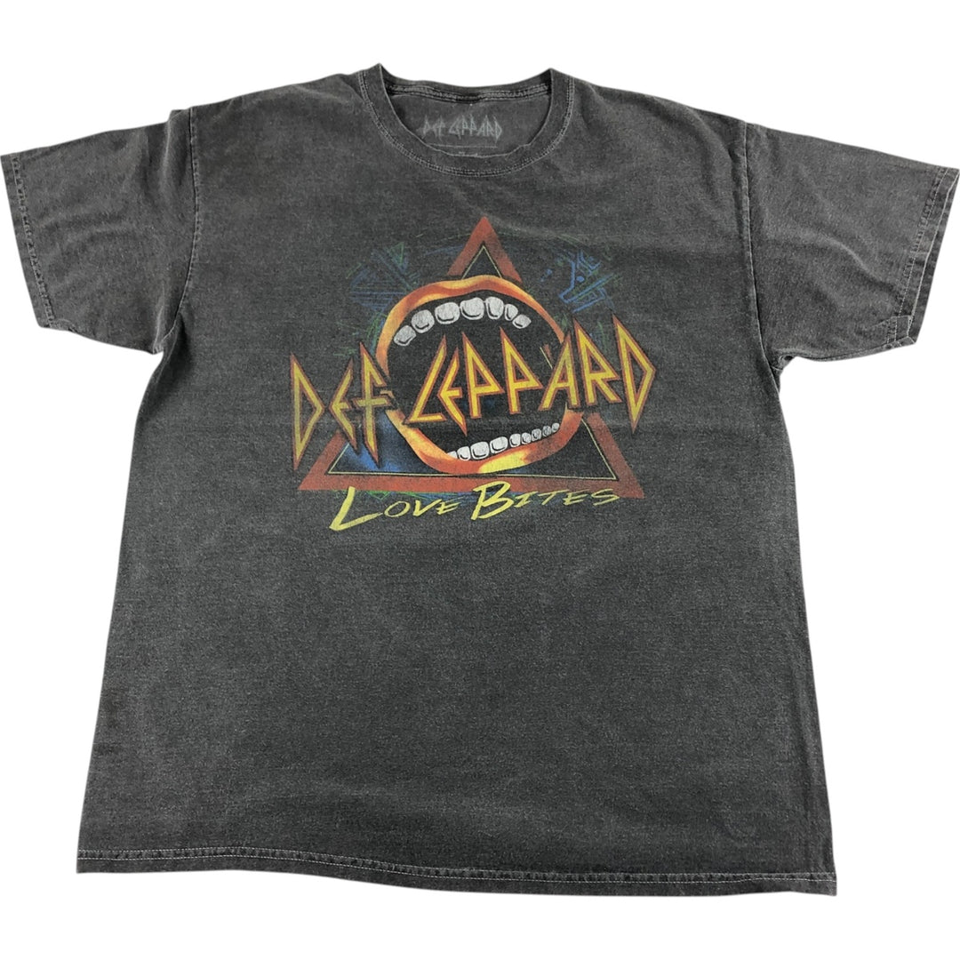 DEF LEPPARD Def Leppard Band T-shirt Band T Men's M size cotton black type Vintage Second Hand