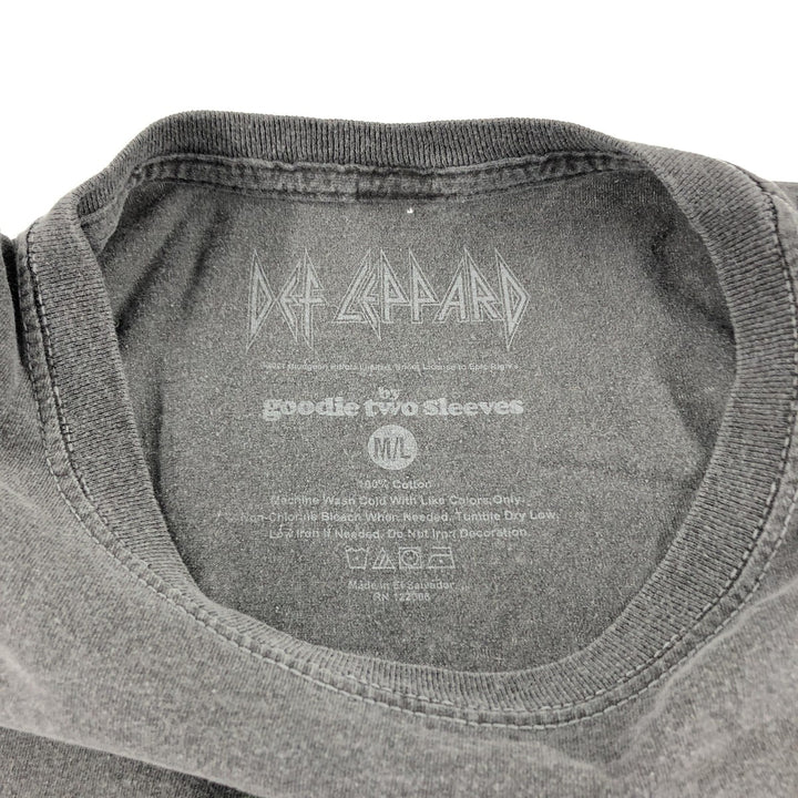 DEF LEPPARD Def Leppard Band T-shirt Band T Men's M size cotton black type Vintage Second Hand