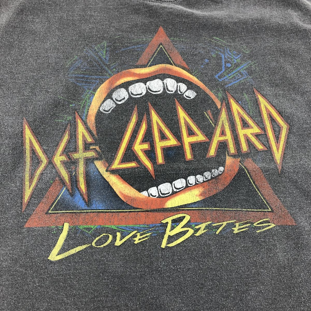 DEF LEPPARD Def Leppard Band T-shirt Band T Men's M size cotton black type Vintage Second Hand