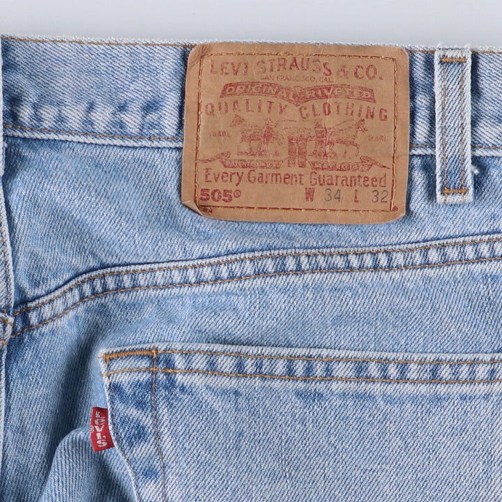 90'S Levi's 505 REGULAR FIT STRAIGHT LEG tapered denim pants for men, size W34, vintage cotton blue type Vintage Second Hand