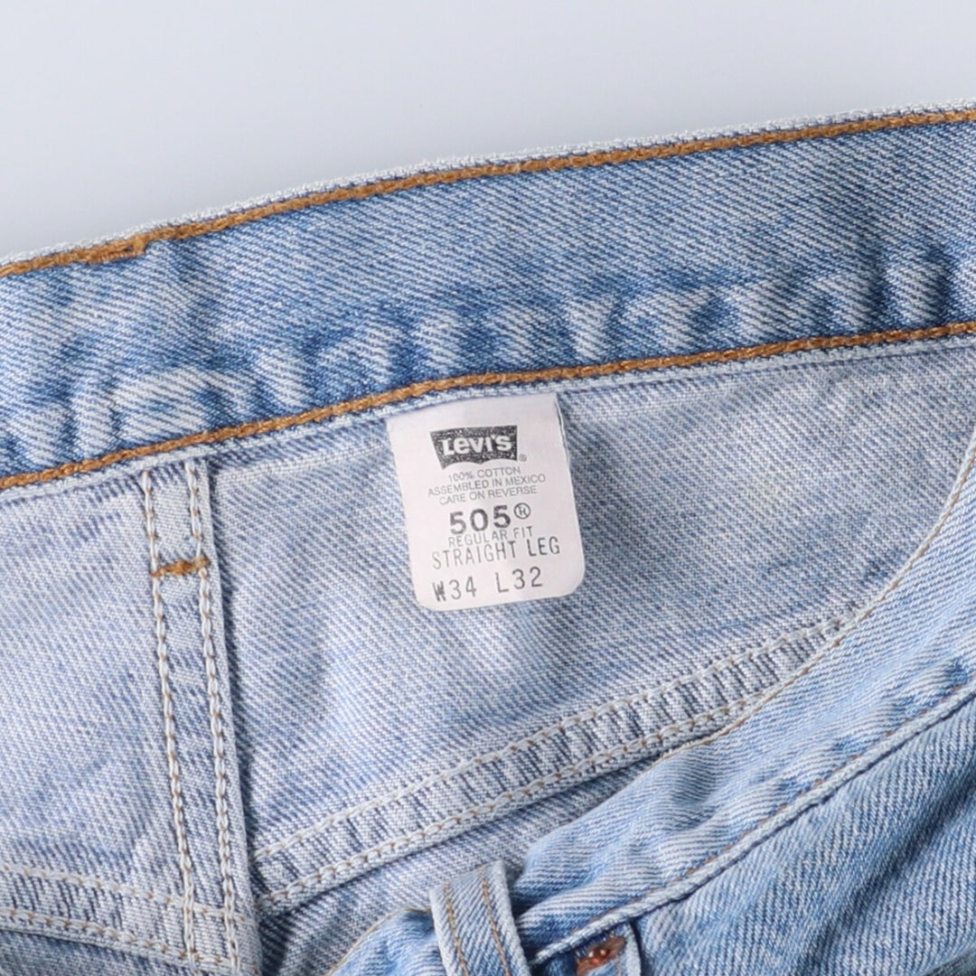 90'S Levi's 505 REGULAR FIT STRAIGHT LEG tapered denim pants for men, size W34, vintage cotton blue type Vintage Second Hand