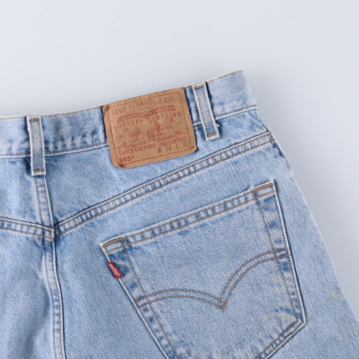 90'S Levi's 505 REGULAR FIT STRAIGHT LEG tapered denim pants for men, size W34, vintage cotton blue type Vintage Second Hand