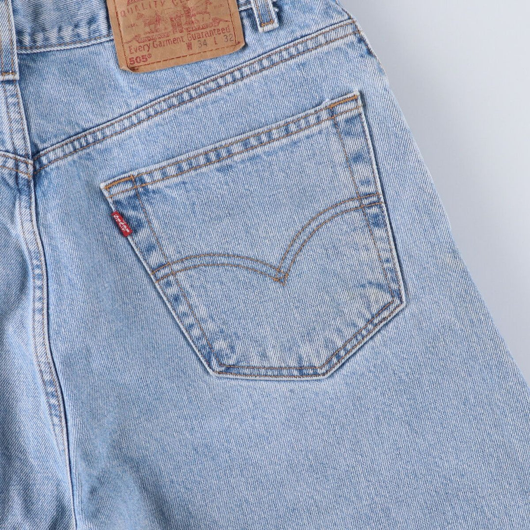 90'S Levi's 505 REGULAR FIT STRAIGHT LEG tapered denim pants for men, size W34, vintage cotton blue type Vintage Second Hand