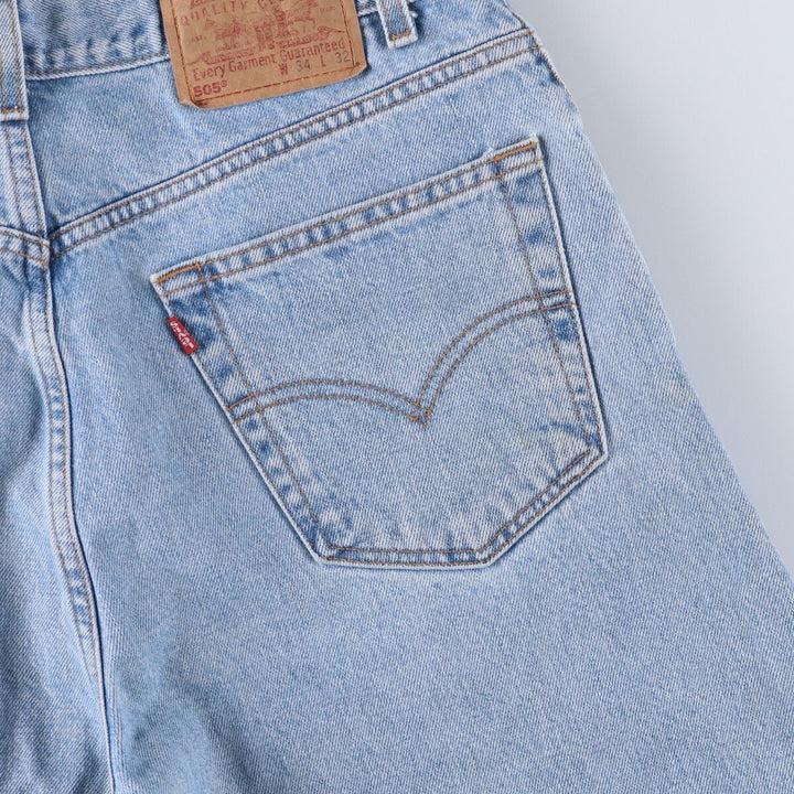 90'S Levi's 505 REGULAR FIT STRAIGHT LEG tapered denim pants for men, size W34, vintage cotton blue type Vintage Second Hand