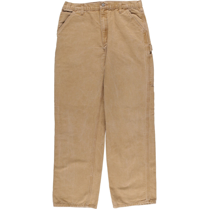 00'S Carhartt Dungaree Fit Duck Painter Pants Men's W33 equivalent cotton brown type Vintage Second Hand