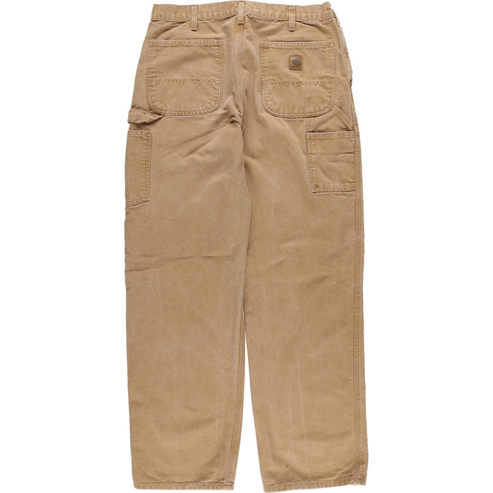 00'S Carhartt Dungaree Fit Duck Painter Pants Men's W33 equivalent cotton brown type Vintage Second Hand