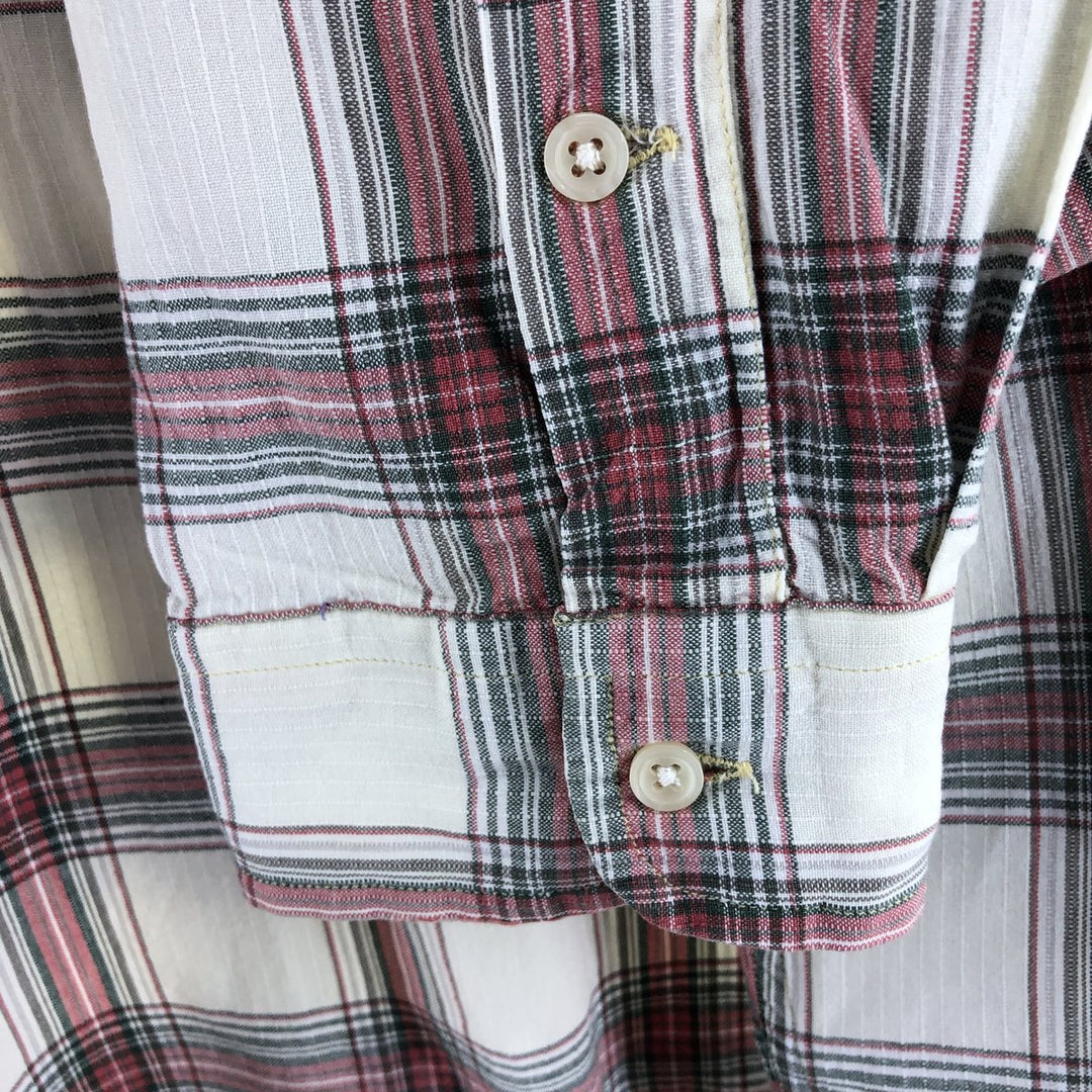 Ralph Lauren BLAKE long sleeve button down check shirt, men's XL size cotton unbleached Vintage Second Hand