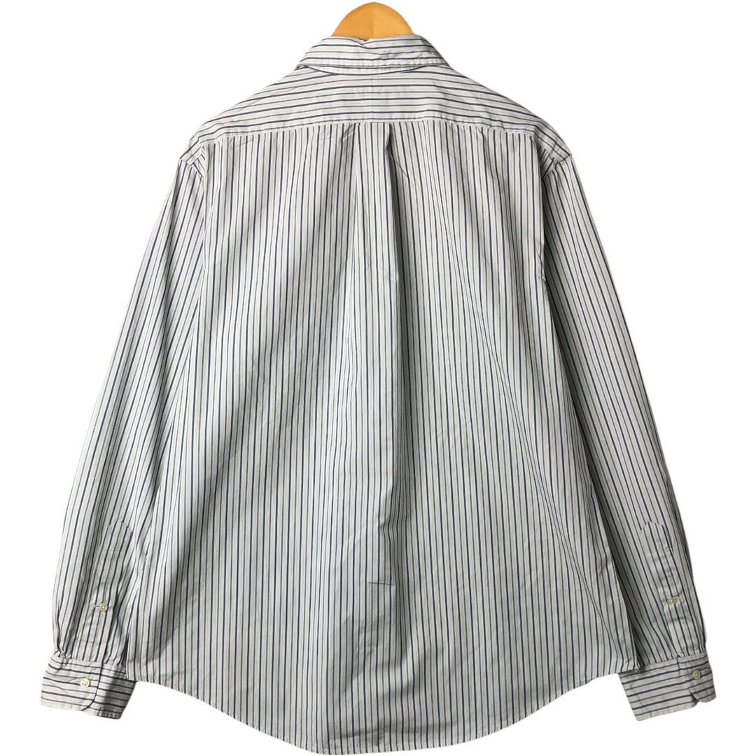 Ralph Lauren CUSTOM FIT long sleeve button down striped shirt men's XL size cotton white type Vintage Second Hand
