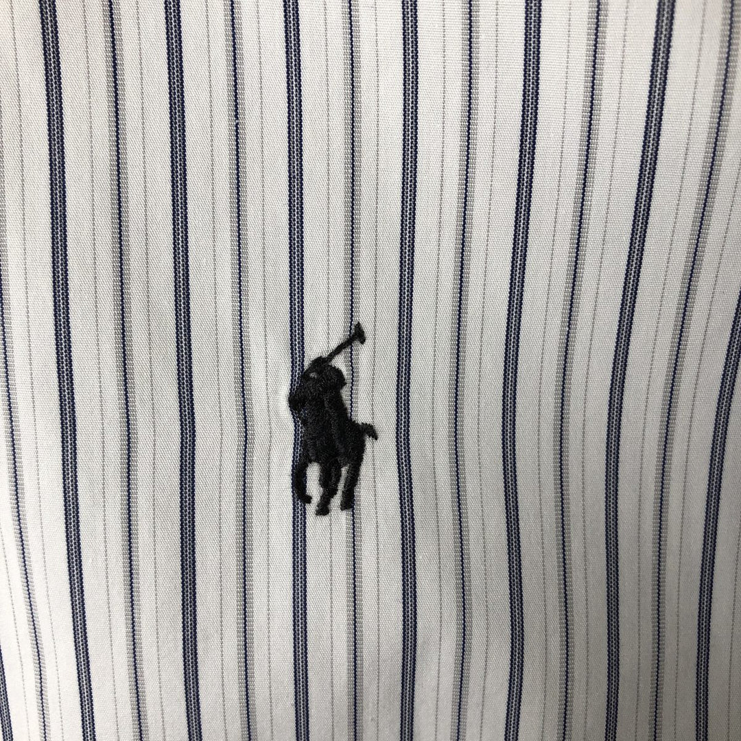 Ralph Lauren CUSTOM FIT long sleeve button down striped shirt men's XL size cotton white type Vintage Second Hand