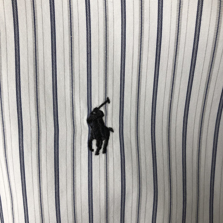 Ralph Lauren CUSTOM FIT long sleeve button down striped shirt men's XL size cotton white type Vintage Second Hand