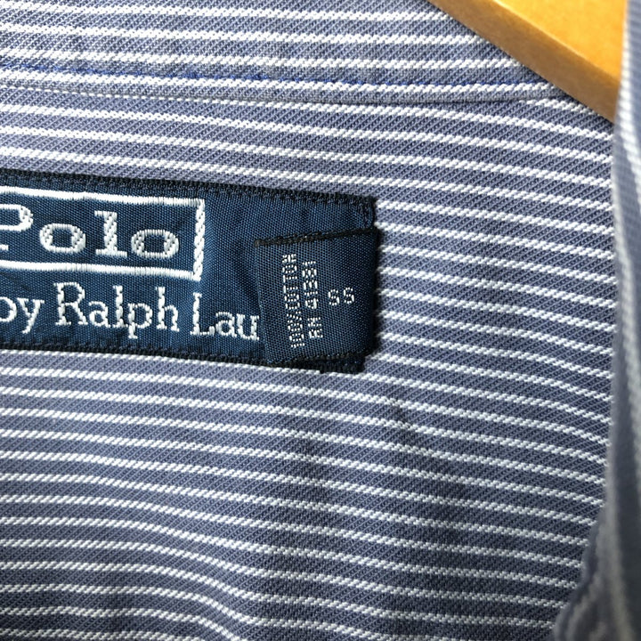 Ralph Lauren POLO by Ralph Lauren Long Sleeve Cotton Striped Shirt Men's Size L cotton blue type Vintage Second Hand