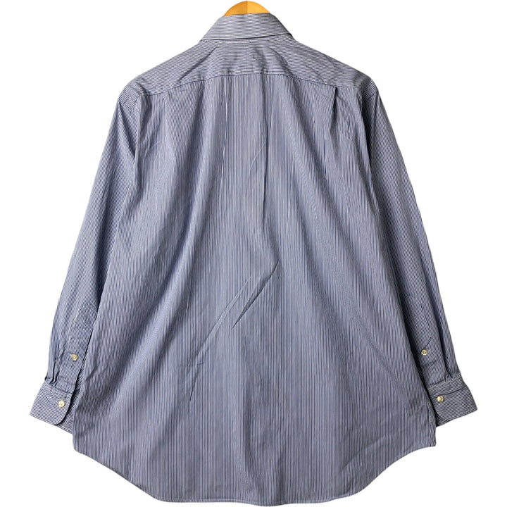 POLO by Ralph Lauren REGENT CLASSIC FIT wide collar long sleeve cotton striped shirt men's size L cotton Blue type light blue Vintage Second Hand