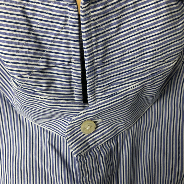 POLO by Ralph Lauren REGENT CLASSIC FIT wide collar long sleeve cotton striped shirt men's size L cotton Blue type light blue Vintage Second Hand