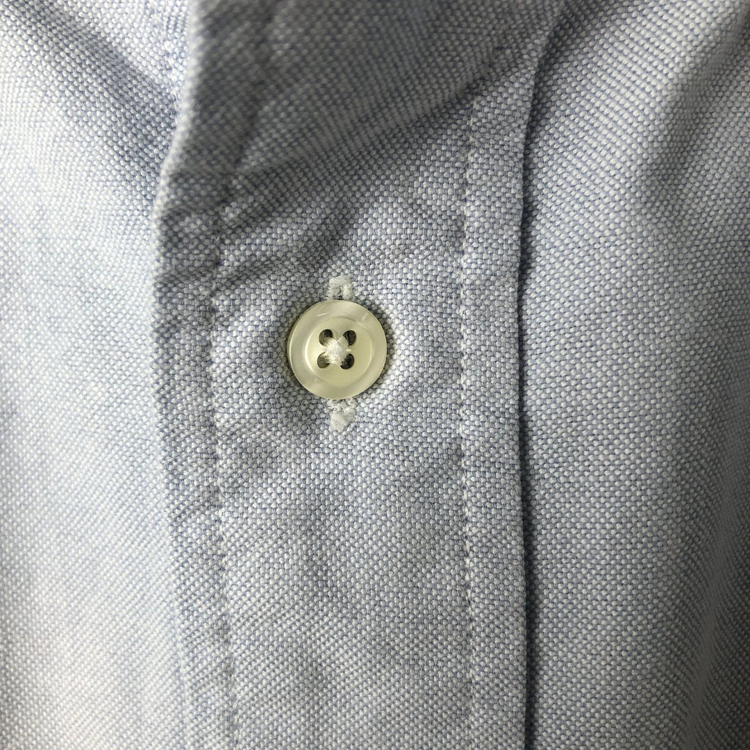 80s-90'S Brooks Brothers Est.1818 short sleeve button down shirt made in USA, men's size L cotton Blue type light blue Vintage Second Hand