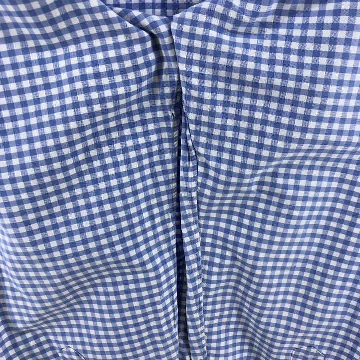 Ralph Lauren CUSTOM FIT Gingham Check Long Sleeve Button-Down Check Shirt Men's XXL cotton Blue type light blue Vintage Second Hand