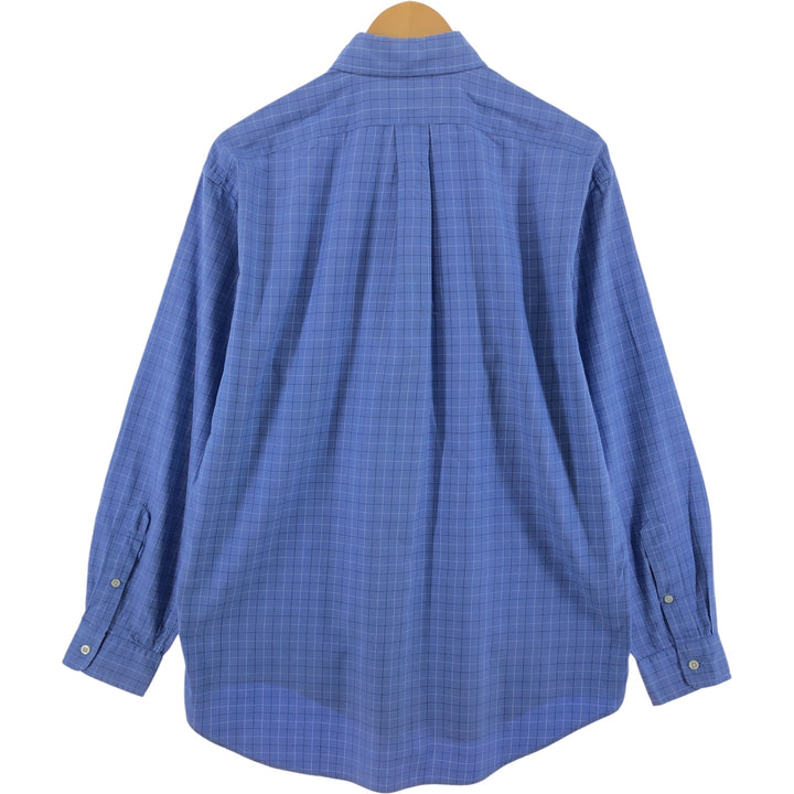 Ralph Lauren BLAKE long sleeve button down check shirt, men's size M cotton Blue type light blue Vintage Second Hand