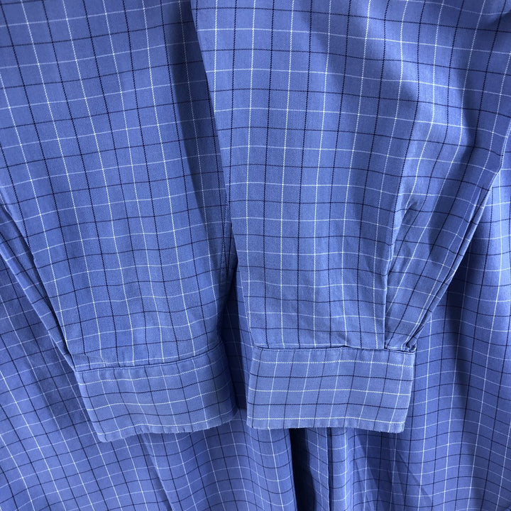 Ralph Lauren BLAKE long sleeve button down check shirt, men's size M cotton Blue type light blue Vintage Second Hand
