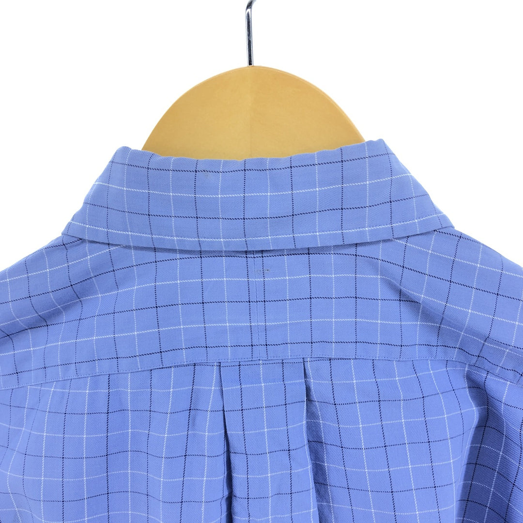 Ralph Lauren BLAKE long sleeve button down check shirt, men's size M cotton Blue type light blue Vintage Second Hand