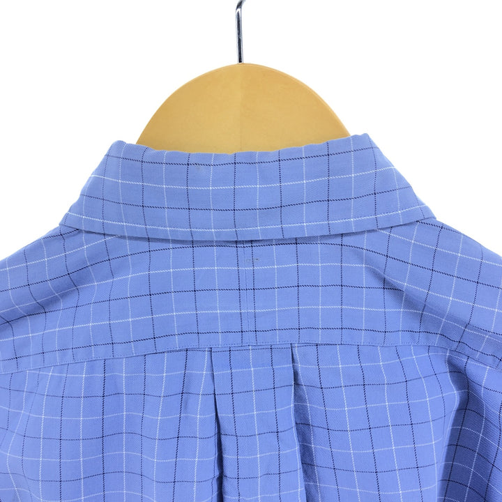 Ralph Lauren BLAKE long sleeve button down check shirt, men's size M cotton Blue type light blue Vintage Second Hand