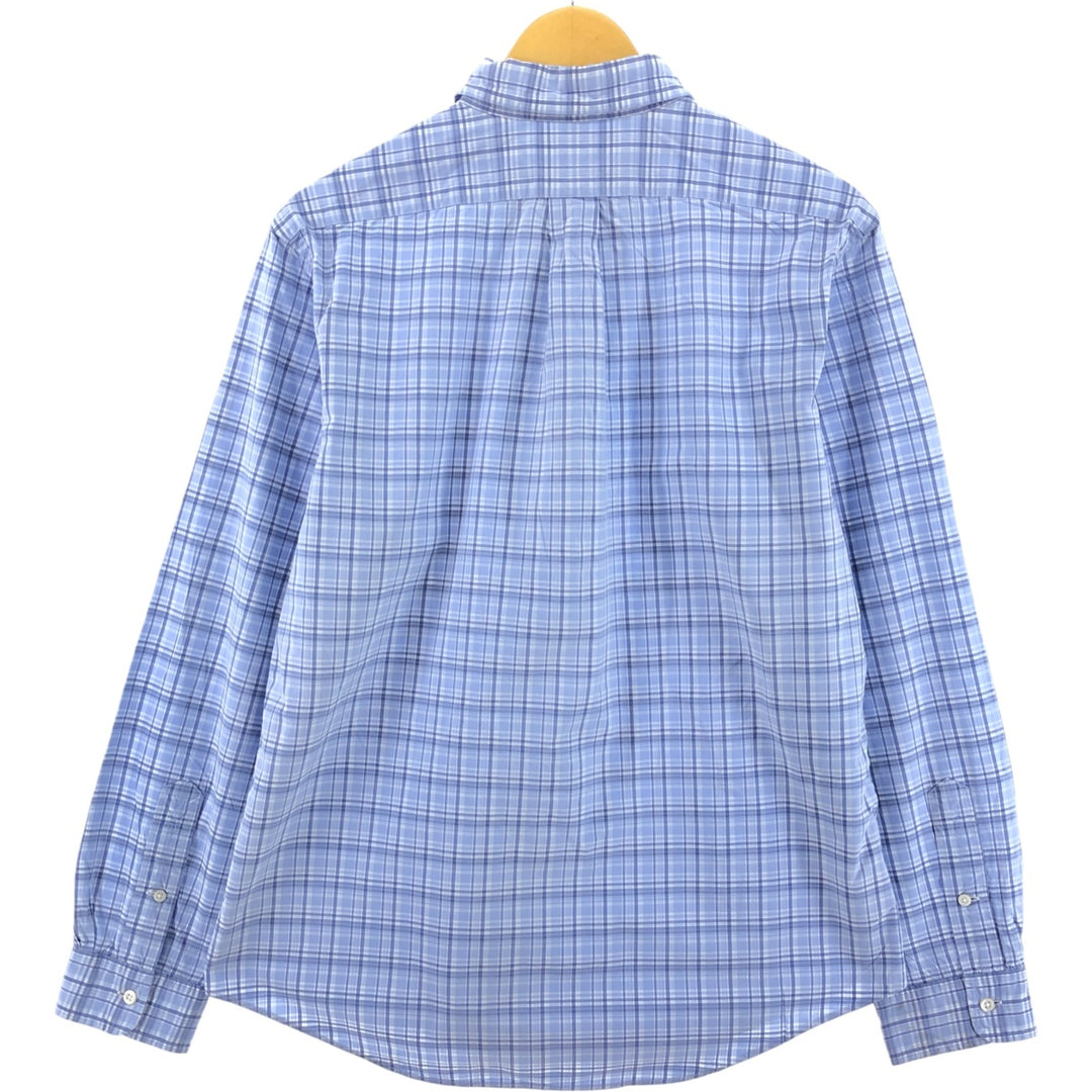 Ralph Lauren CUSTOM FIT long sleeve button down check shirt, men's size L cotton Blue type light blue Vintage Second Hand