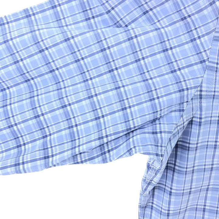 Ralph Lauren CUSTOM FIT long sleeve button down check shirt, men's size L cotton Blue type light blue Vintage Second Hand