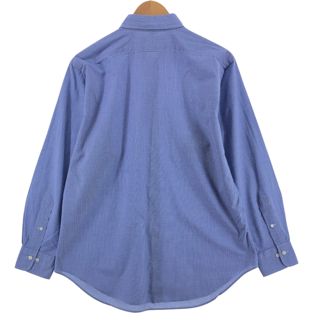 Ralph Lauren Andrew long sleeve cotton check shirt, men's size L cotton Purple type blue-purple Vintage Second Hand
