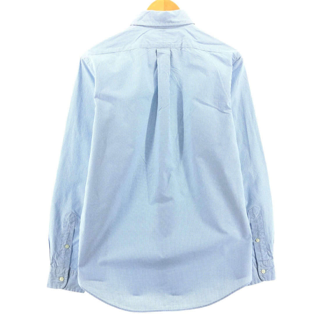 Ralph Lauren CUSTOM FIT Gingham Check Long Sleeve Button Down Check Shirt Men's M Size cotton Mint green Vintage Second Hand