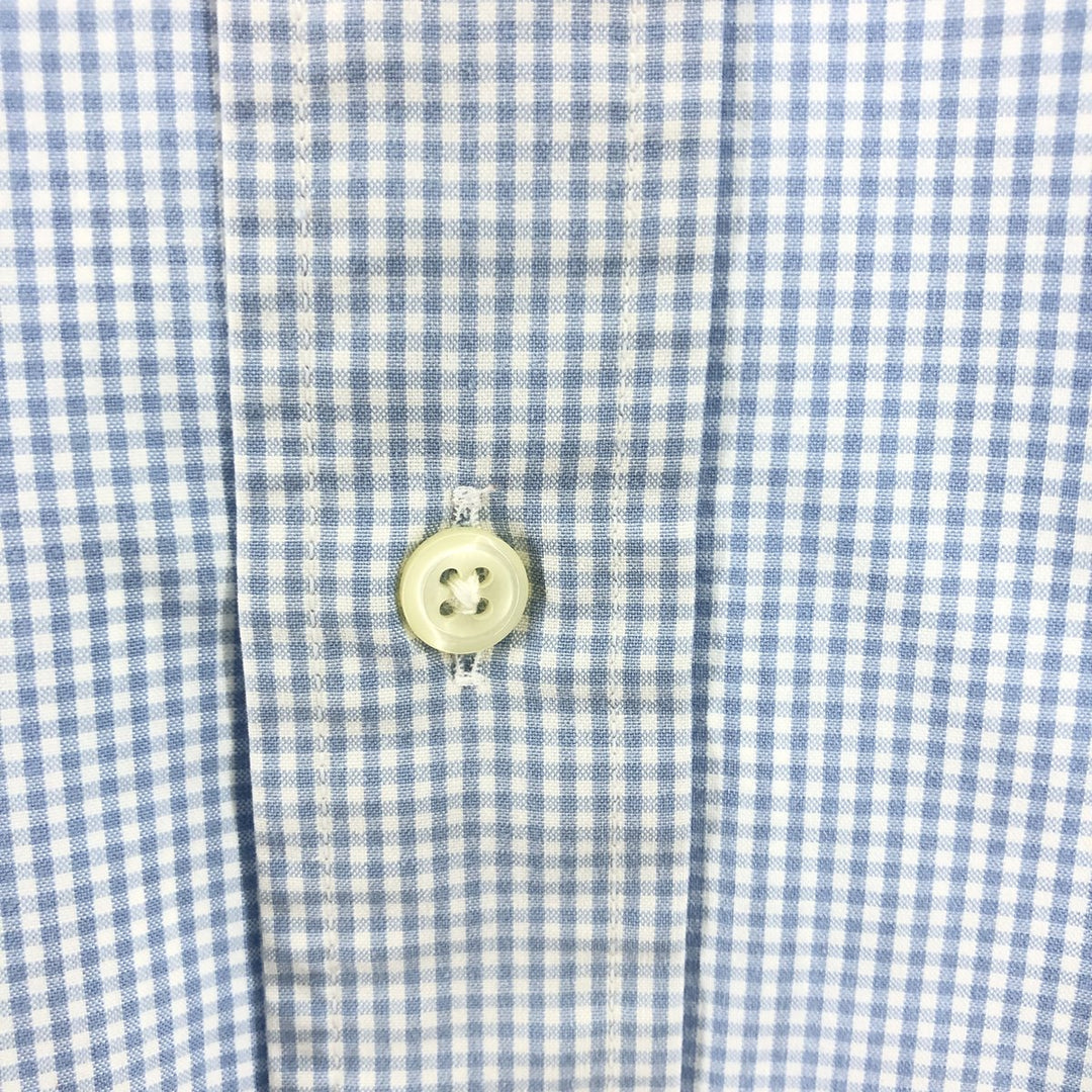 Ralph Lauren CUSTOM FIT Gingham Check Long Sleeve Button Down Check Shirt Men's M Size cotton Mint green Vintage Second Hand