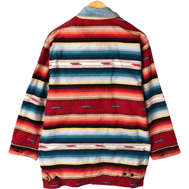 90'S WOOLRICH Native Pattern Cotton Jacket, Women's, Medium, Vintage cotton navy blue type Vintage Second Hand