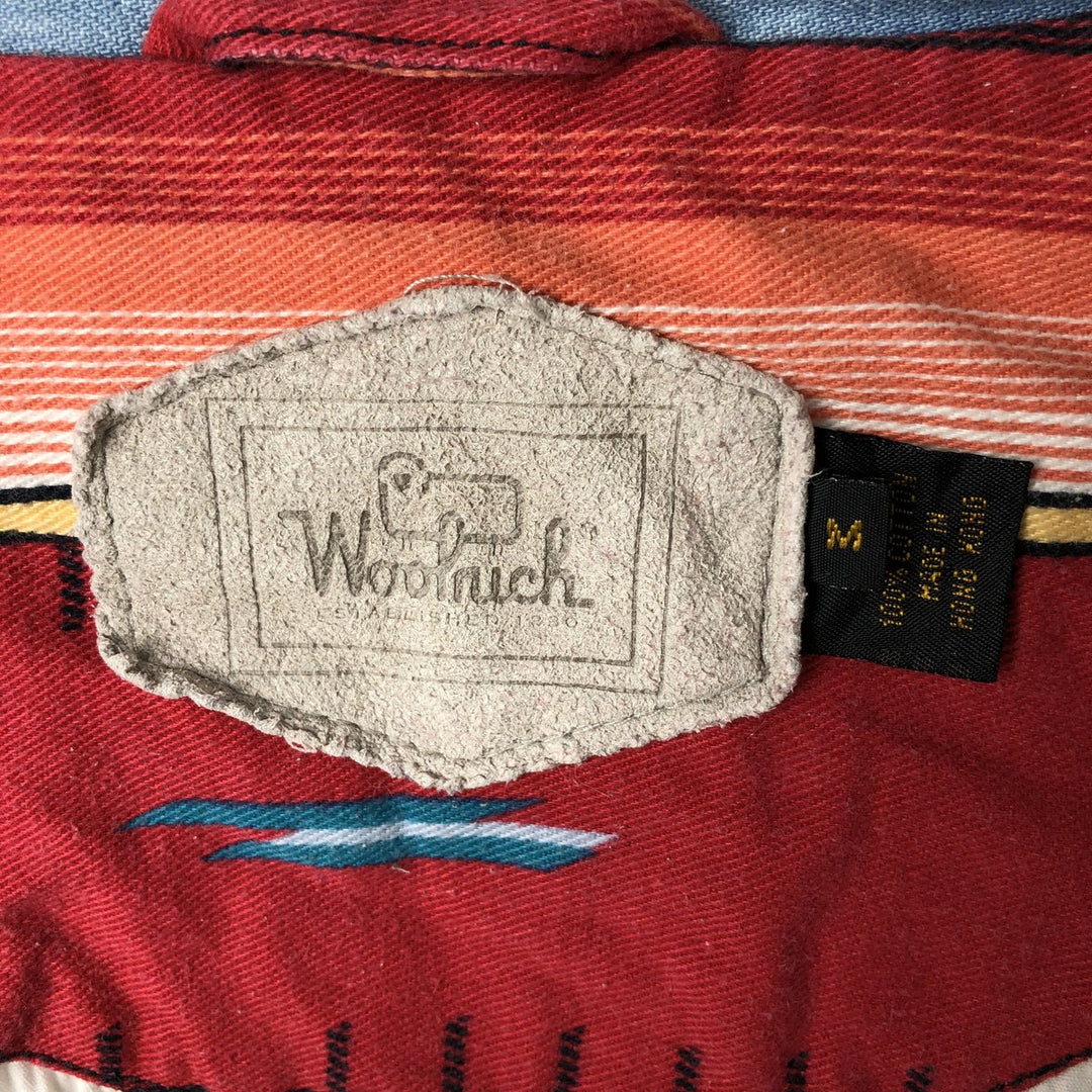 90'S WOOLRICH Native Pattern Cotton Jacket, Women's, Medium, Vintage cotton navy blue type Vintage Second Hand