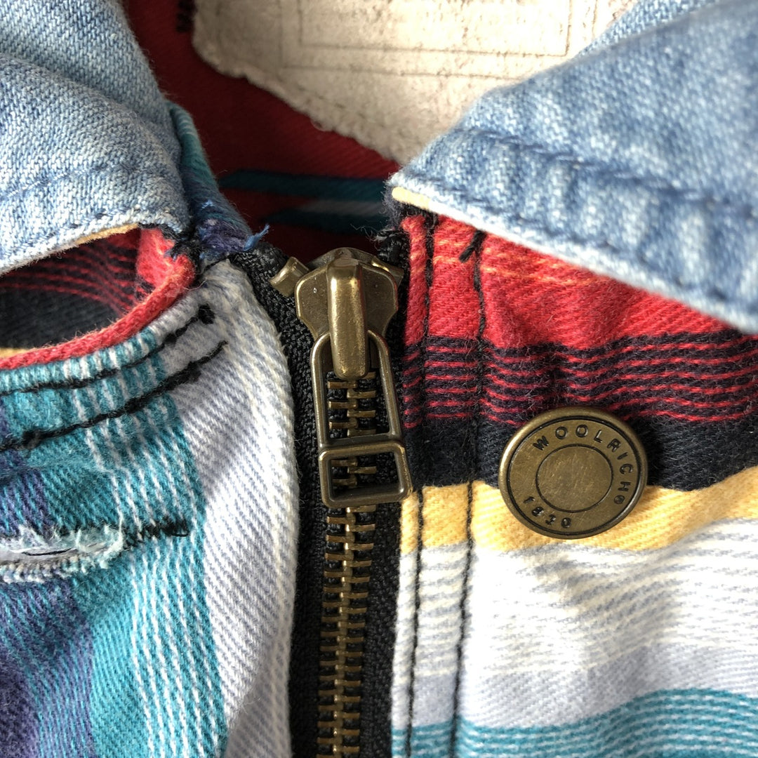90'S WOOLRICH Native Pattern Cotton Jacket, Women's, Medium, Vintage cotton navy blue type Vintage Second Hand
