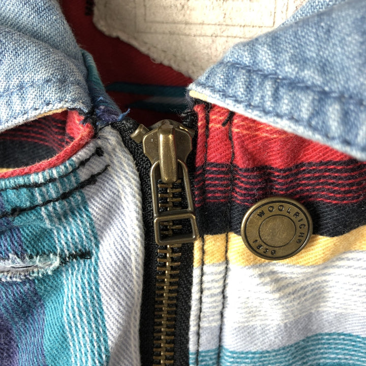 90'S WOOLRICH Native Pattern Cotton Jacket, Women's, Medium, Vintage cotton navy blue type Vintage Second Hand