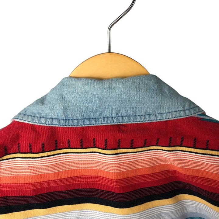 90'S WOOLRICH Native Pattern Cotton Jacket, Women's, Medium, Vintage cotton navy blue type Vintage Second Hand