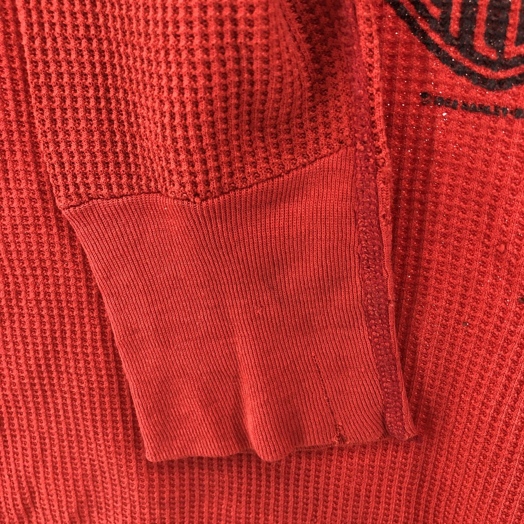 Harley-Davidson Eagle Pattern Thermal Long T-shirt, Waffle, Women's Size S unclear red type Vintage Second Hand