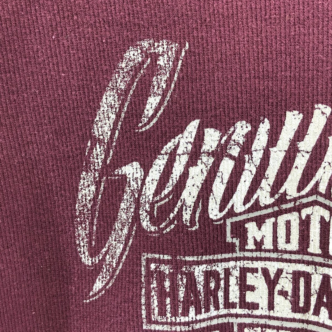 Harley-Davidson V-neck long T-shirt, women's size L cotton Purple type red-purple Vintage Second Hand