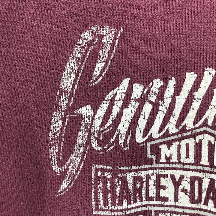 Harley-Davidson V-neck long T-shirt, women's size L cotton Purple type red-purple Vintage Second Hand