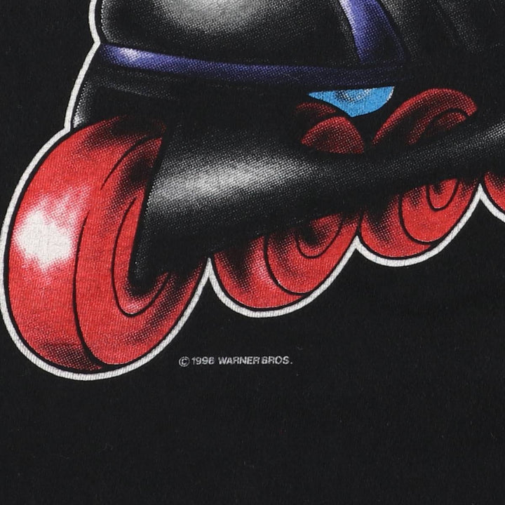 90'S LINDEX Looney Tunes Tasmanian Devil Large Print Character Print Long T-Shirt Men's M Size cotton black type Vintage Second Hand
